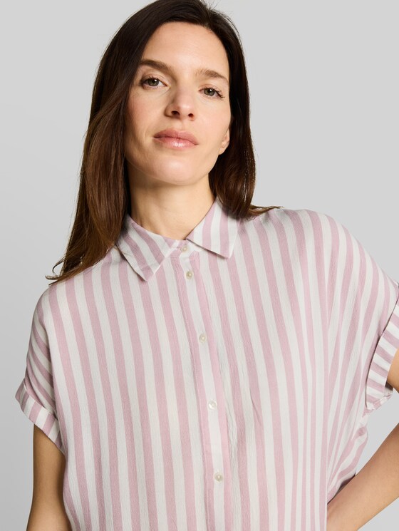 Loose fit blouse with stripes - light elderberry stripe