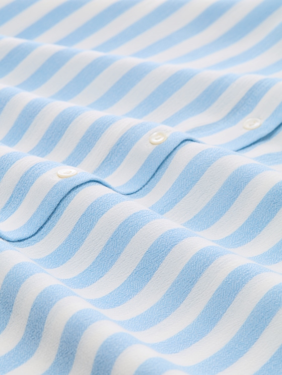 Loose fit blouse with stripes - light fjord blue stripe