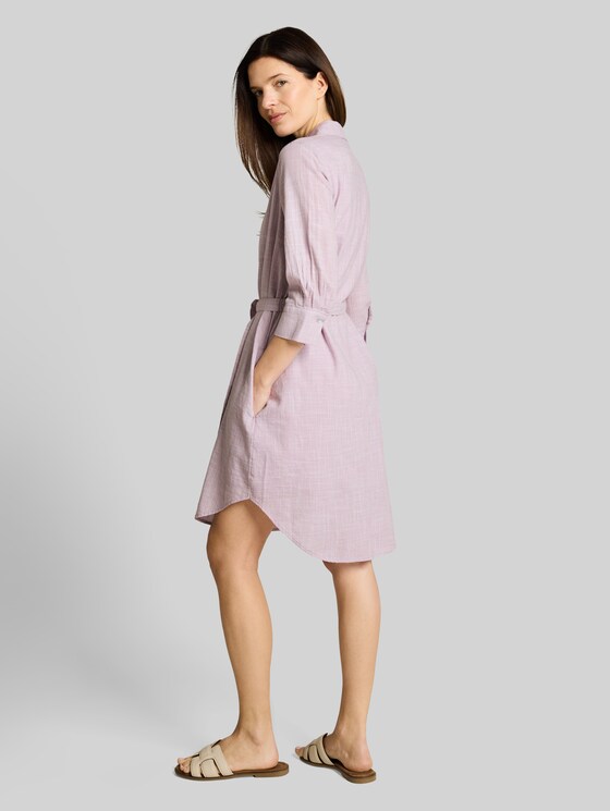 Blouse dress with tie belt - light elderberry