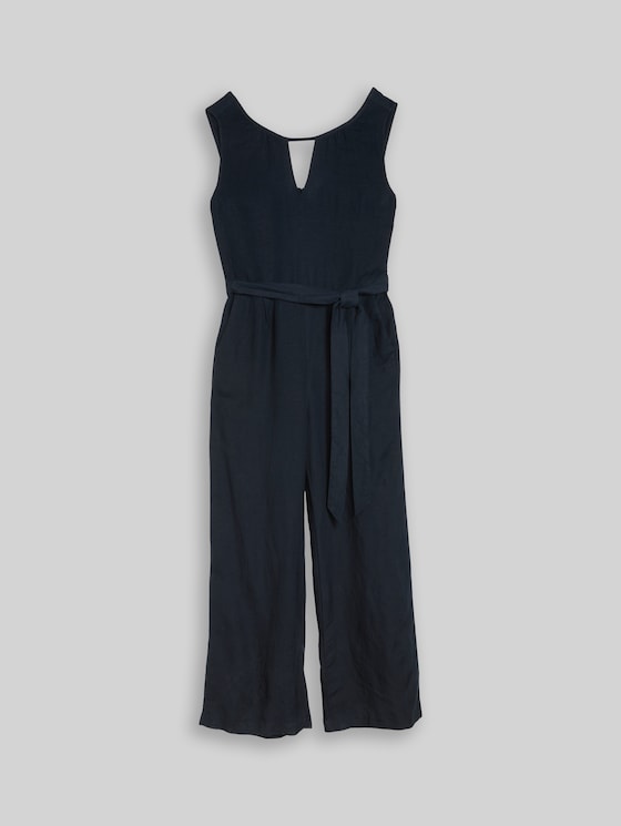 Jumpsuit with linen - sky captain blue