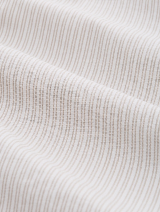 Tapered relaxed trousers with a striped pattern - white taupe irregular stripe