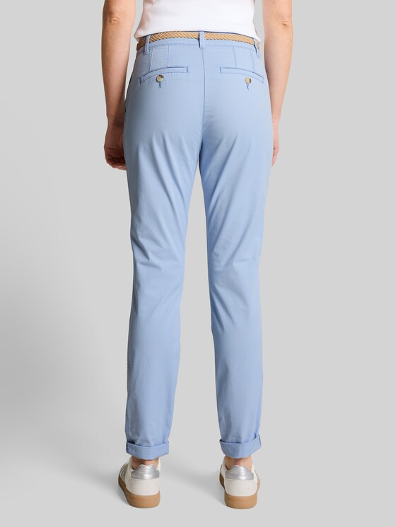 Slim-fit chinos with belt - Kentucky Blue