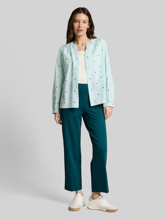 TTMIA STRAIGHT Cropped Trousers - Deep Meadow Green