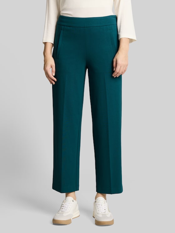 TTMIA STRAIGHT Cropped Trousers - Deep Meadow Green