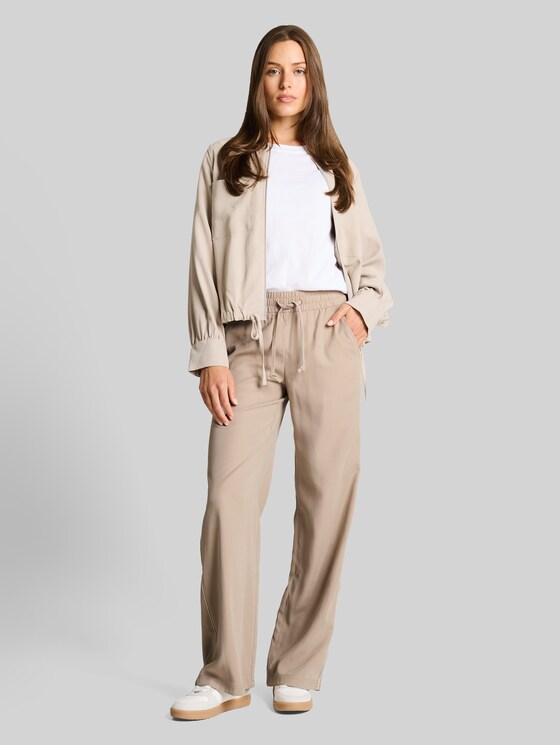 Loose wide fit trousers - soft taupe grey