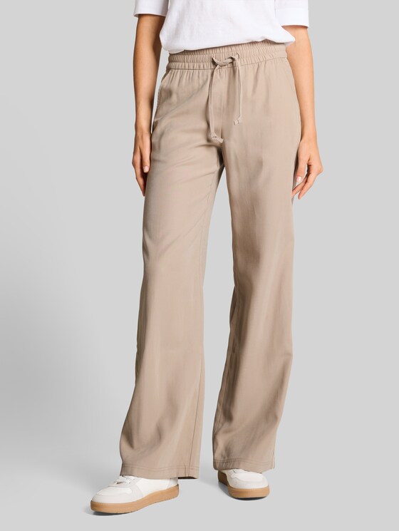 Loose wide fit trousers - soft taupe grey