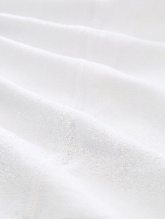 Culotte trousers with linen content - White
