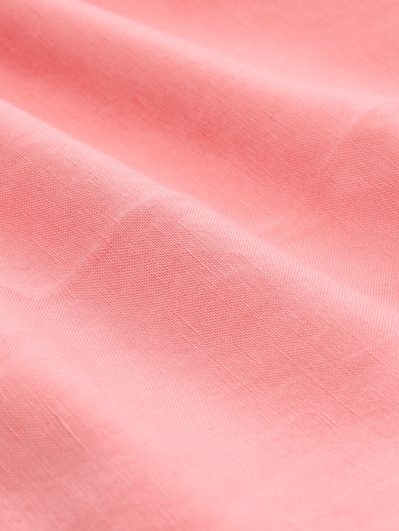 Loose-fit Bermuda shorts with linen blend - soft fuchsia pink