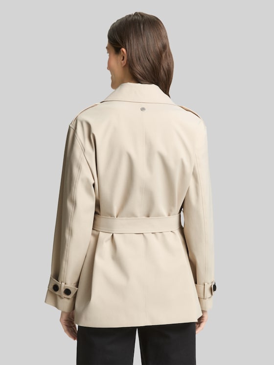 Trench coat made from water-repellent material - sand stone beige