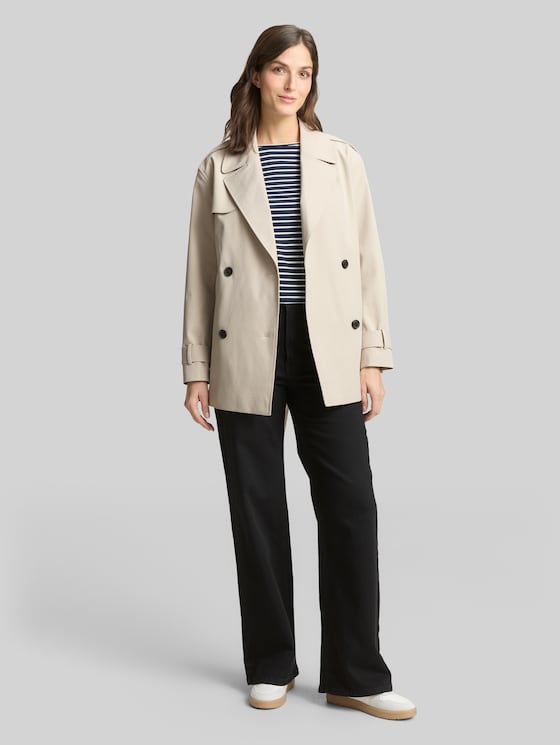 Trench coat made from water-repellent material - sand stone beige