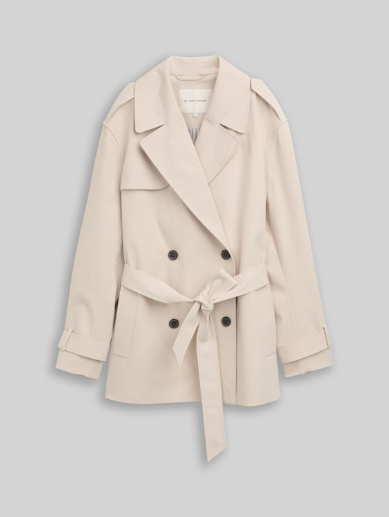Trench coat made from water-repellent material - sand stone beige
