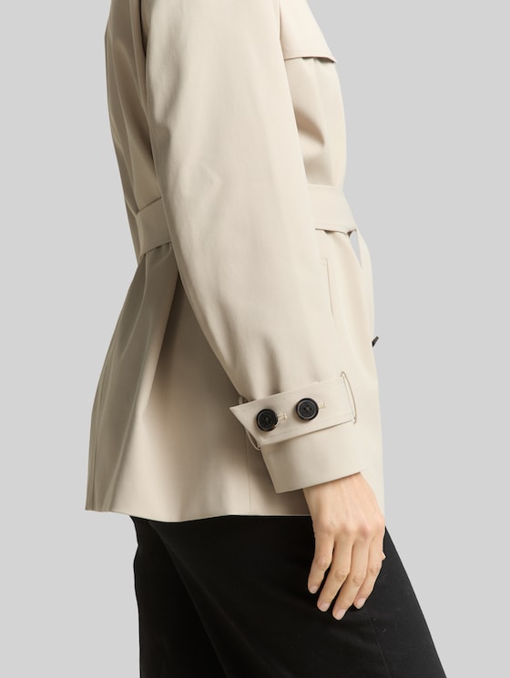 Trench coat made from water-repellent material - sand stone beige