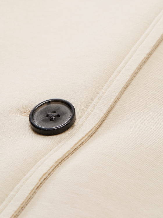 Scuba coat with slit pockets - sand stone beige