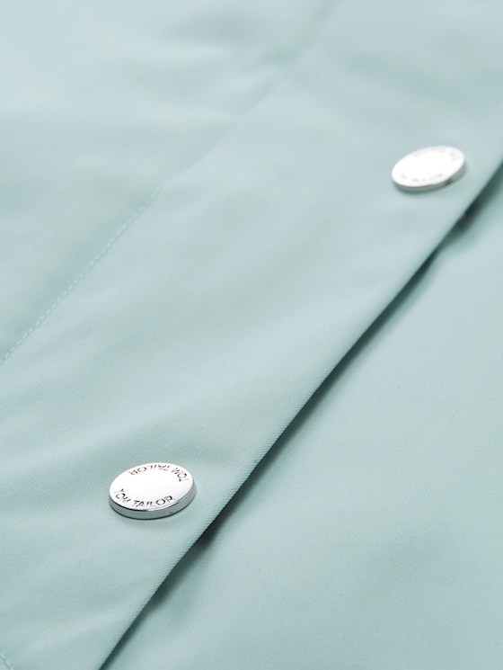 Ultralight short parka made from water-repellent material - blue haze