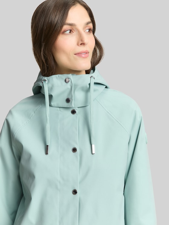 Ultralight short parka made from water-repellent material - blue haze