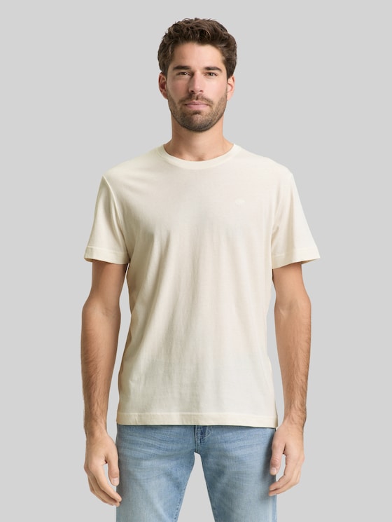 T-shirt with embroidered logo - Gardenia White