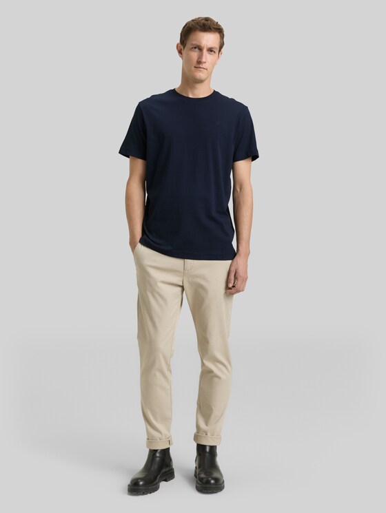 T-shirt with embroidered logo - sky captain blue