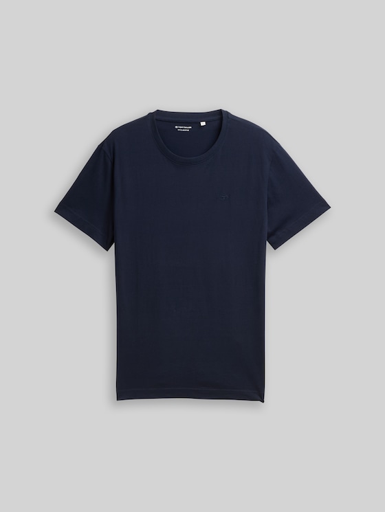 T-shirt with embroidered logo - sky captain blue
