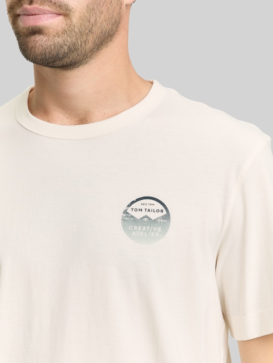 Printed T-shirt - Gardenia White