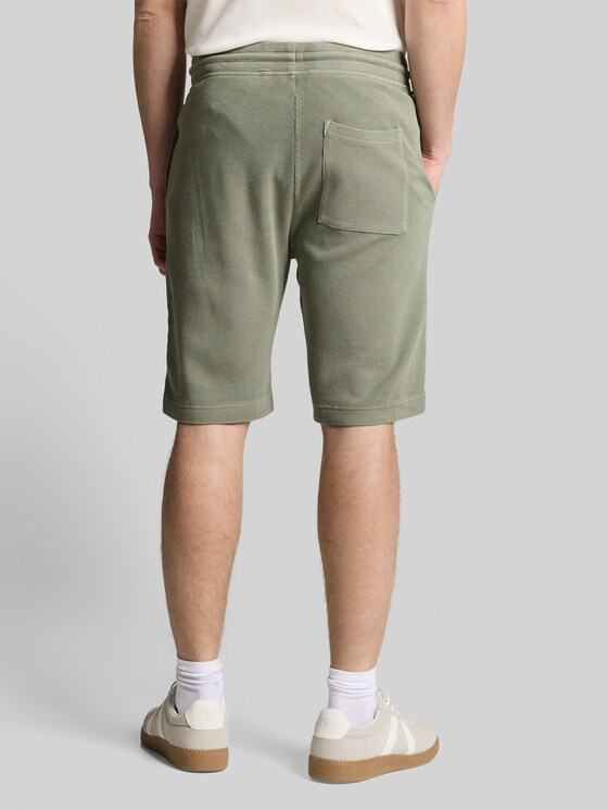 Shorts with waffle texture - Greyish Shadow Olive