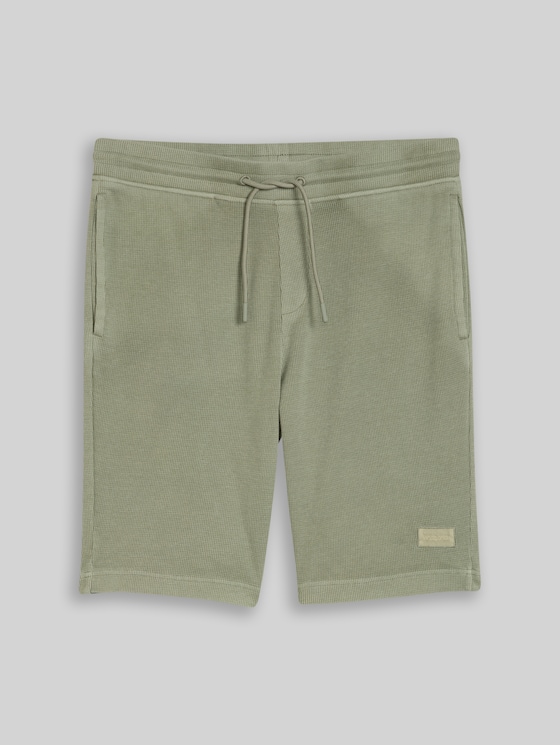 Shorts with waffle texture - Greyish Shadow Olive