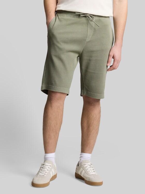Shorts with waffle texture - Greyish Shadow Olive