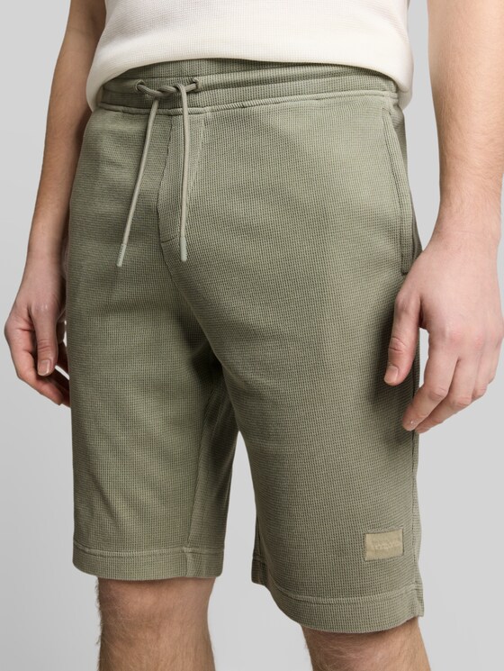 Shorts with waffle texture - Greyish Shadow Olive