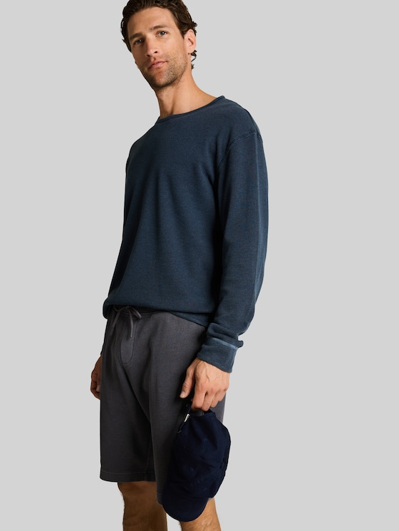 Shorts with waffle texture - Tarmac Grey