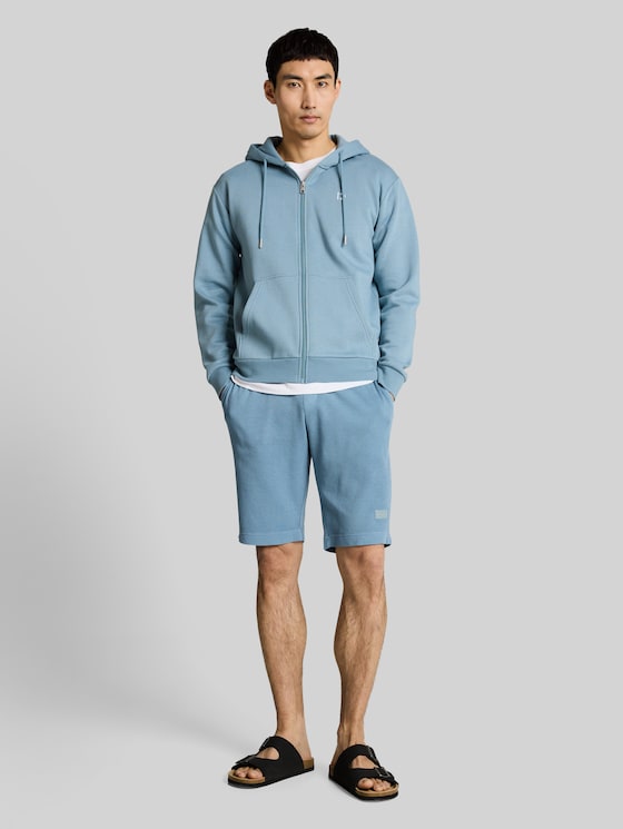 Shorts with waffle texture - mountain spring blue