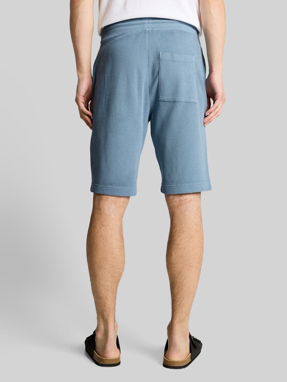 Shorts with waffle texture - mountain spring blue