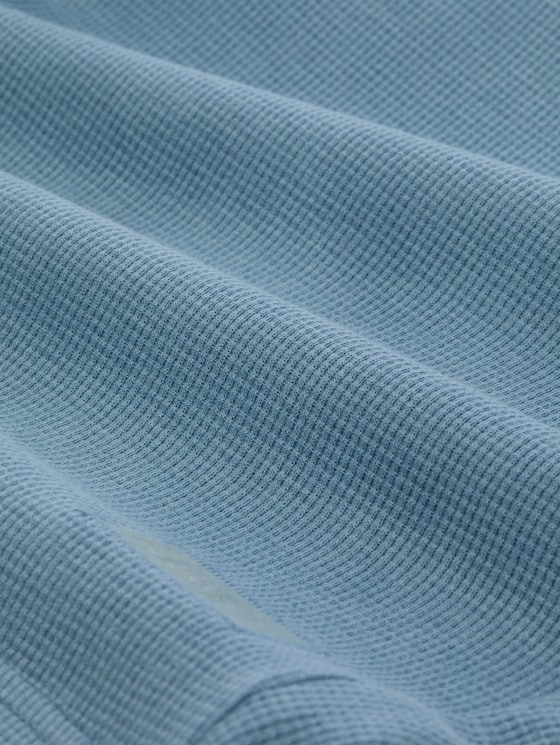 Shorts with waffle texture - mountain spring blue