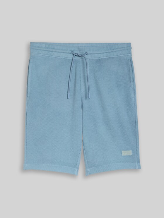 Shorts with waffle texture - mountain spring blue