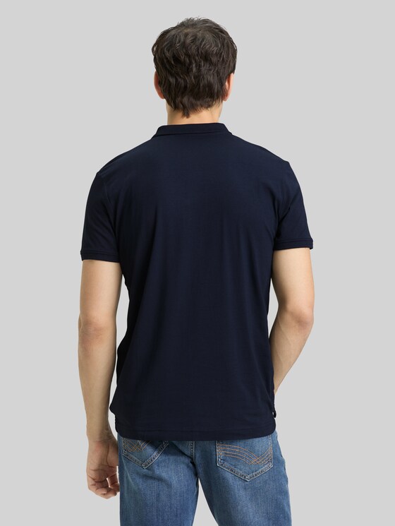 Fitted polo shirt with logo print - sky captain blue