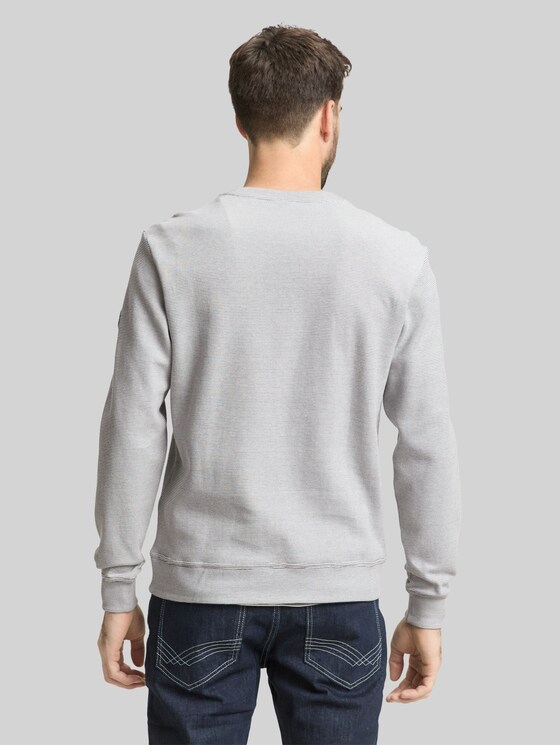 Sweatshirt with logo badge - offwhite navy stripe structure