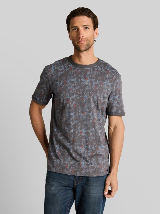 T-shirt with pattern - grey structure design