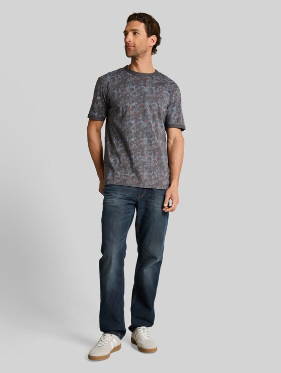 T-shirt with pattern - grey structure design