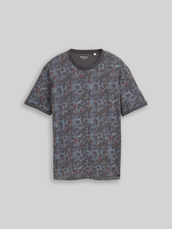 T-shirt with pattern - grey structure design