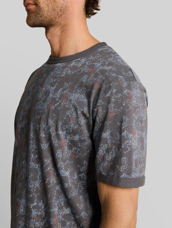 T-shirt with pattern - grey structure design