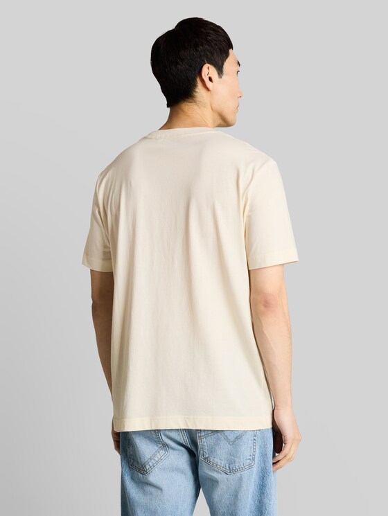 Cotton T-shirt with logo badge - Gardenia White