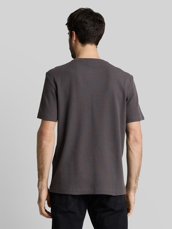 T-shirt with a waffle texture - grey orange waffle inject