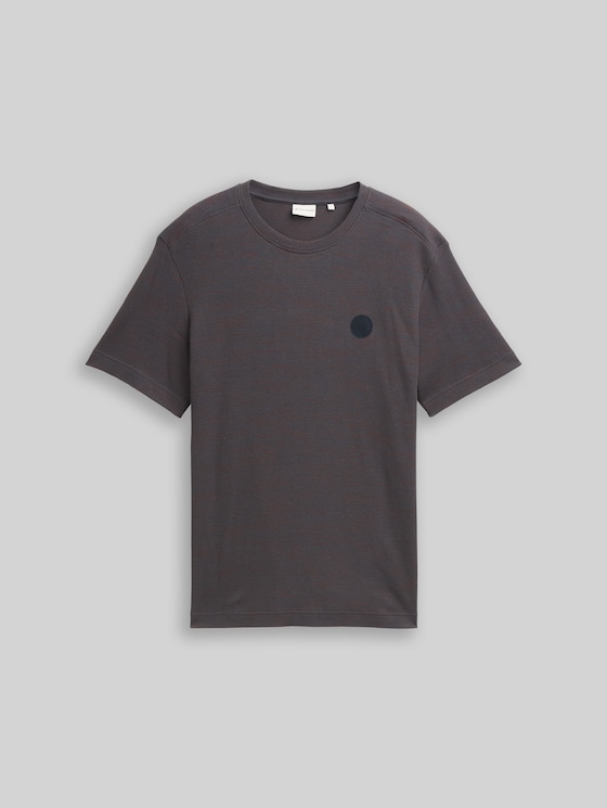 T-shirt with a waffle texture - grey orange waffle inject