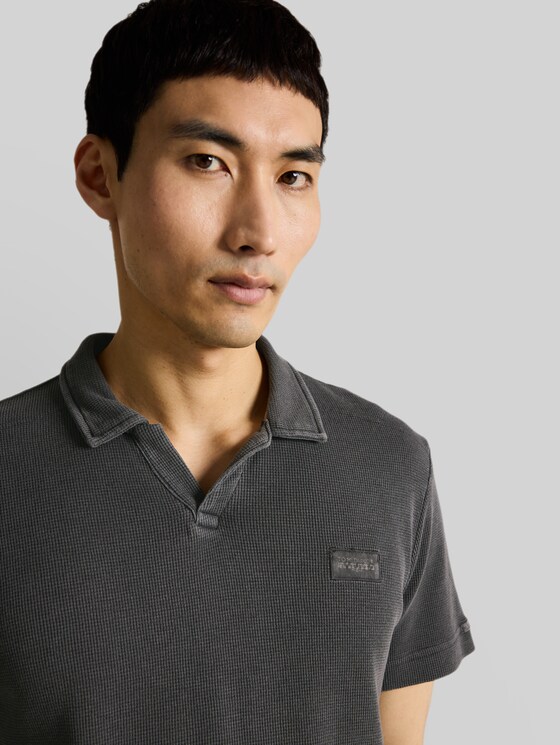 Resort polo shirt with distressed look - Tarmac Grey