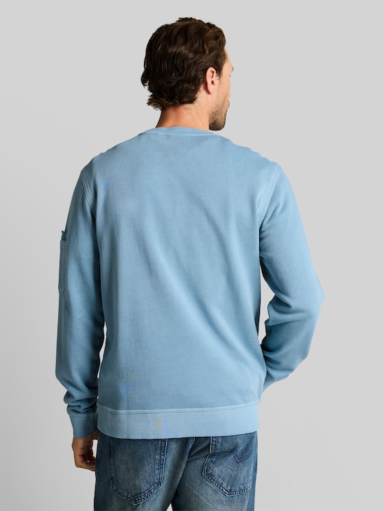 Sweatshirt with sleeve pocket - mountain spring blue