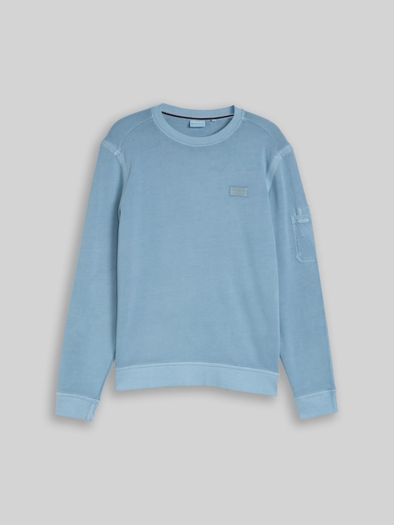 Sweatshirt with sleeve pocket - mountain spring blue