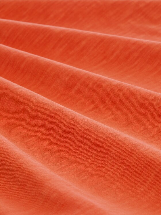 T-shirt in blended look with print - Chili Orange
