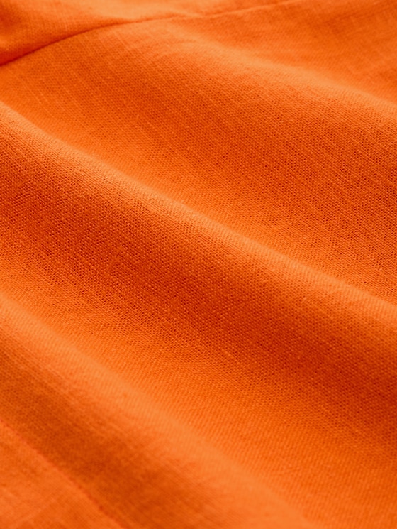 Loose-fit shorts with linen blend - Fiery Orange