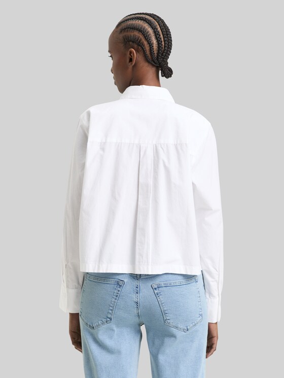 Boxy-fit cotton shirt blouse - White