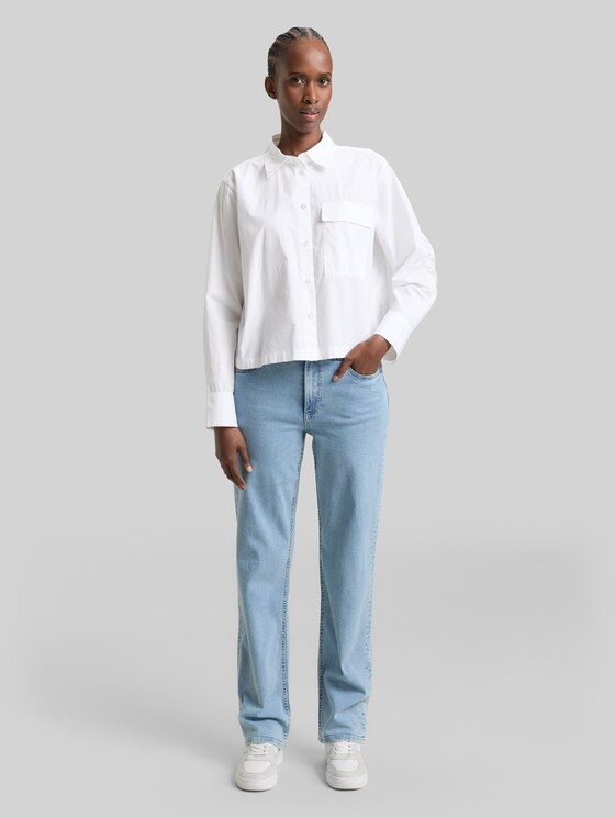 Boxy-fit cotton shirt blouse - White