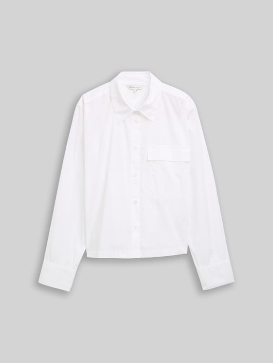 Boxy-fit cotton shirt blouse - White