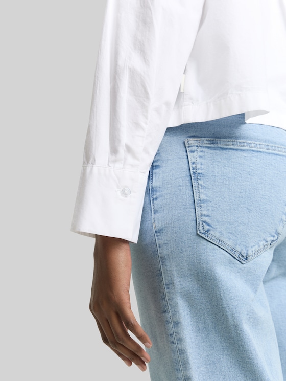 Boxy-fit cotton shirt blouse - White